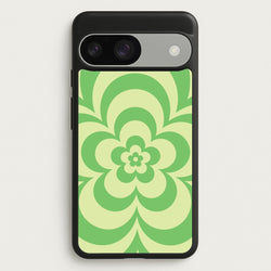 Green Abstract Flower Pattern   - Floral Phone Case for Google Pixel 9 / 9 Pro