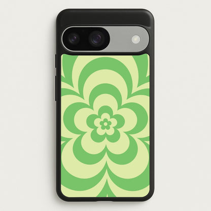 Green Abstract Flower Pattern   - Floral Phone Case for Google Pixel 9 / 9 Pro