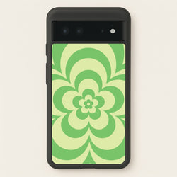 Green Abstract Flower Pattern   - Floral Phone Case for Google Pixel 6