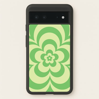 Green Abstract Flower Pattern   - Floral Phone Case for Google Pixel 6