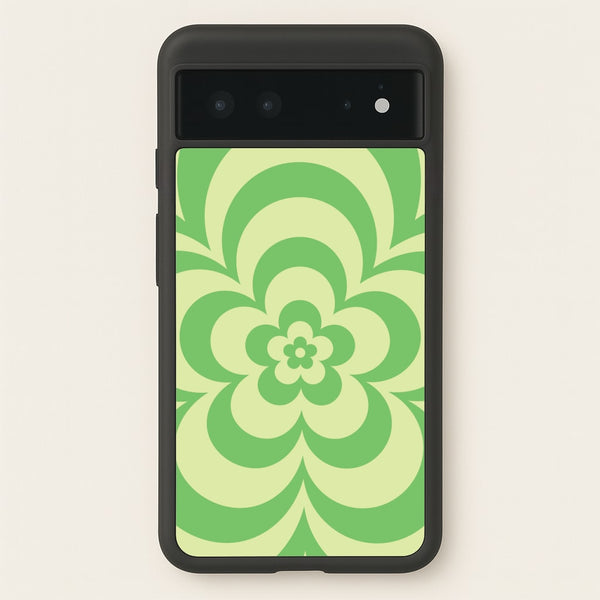 Green Abstract Flower Pattern   - Floral Phone Case for Google Pixel 6