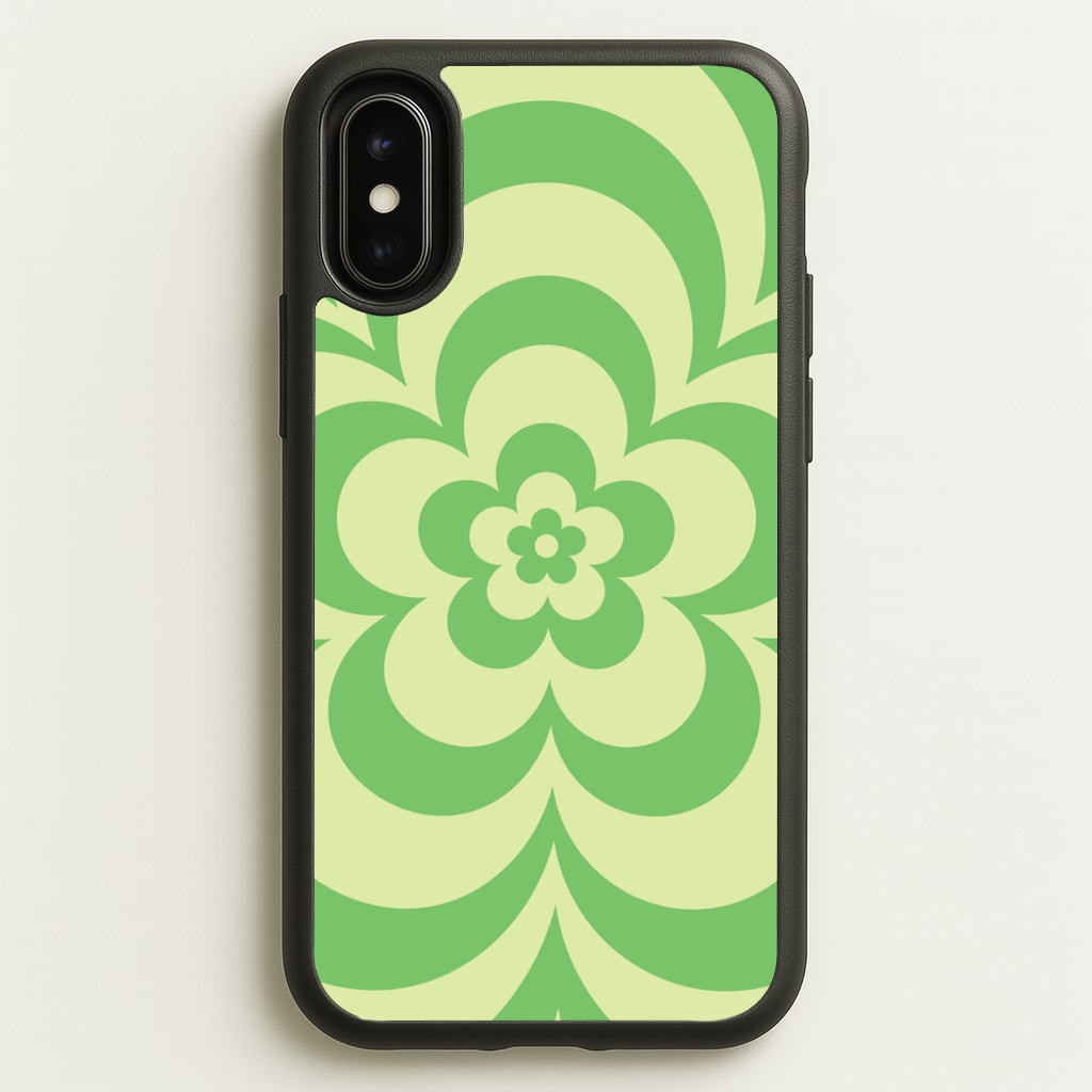 Green Abstract Flower Pattern   - Floral Phone Case for iPhone X / XS