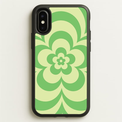 Green Abstract Flower Pattern   - Floral Phone Case for iPhone X / XS