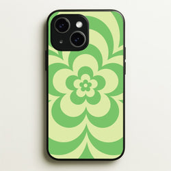 Green Abstract Flower Pattern   - Floral Phone Case for iPhone 14 Plus