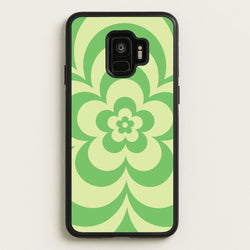Green Abstract Flower Pattern   - Floral Phone Case for Galaxy S9