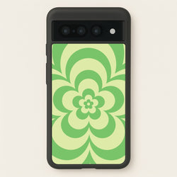 Green Abstract Flower Pattern   - Floral Phone Case for Google Pixel 7 Pro