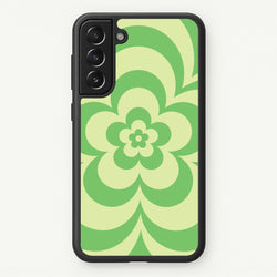 Green Abstract Flower Pattern   - Floral Phone Case for Galaxy S21