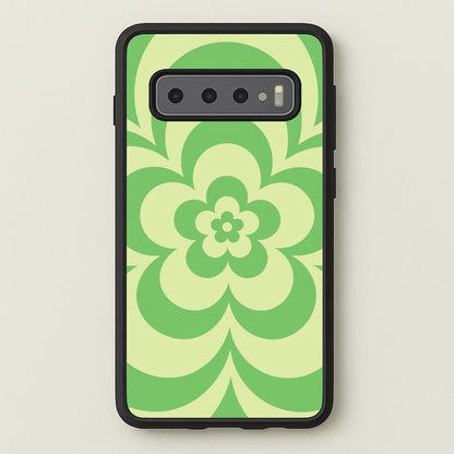 Green Abstract Flower Pattern   - Floral Phone Case for Galaxy S10 Plus