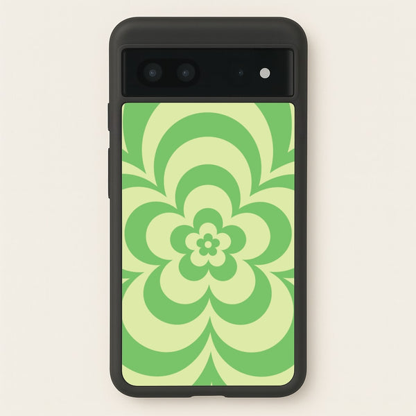 Green Abstract Flower Pattern   - Floral Phone Case for Google Pixel 7
