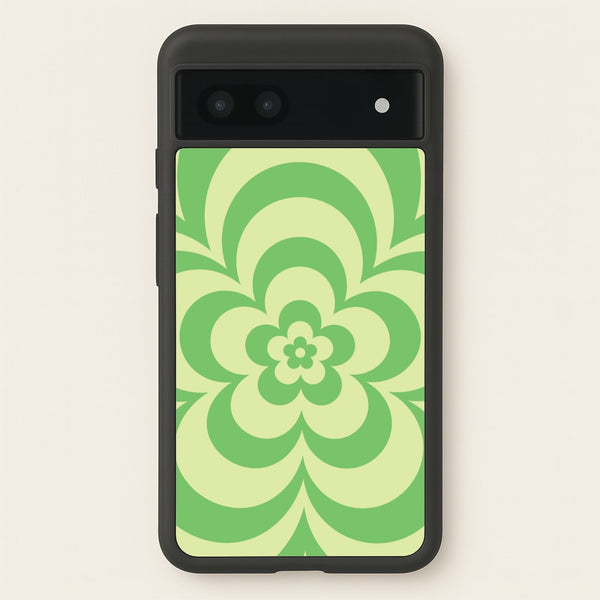 Green Abstract Flower Pattern   - Floral Phone Case for Google Pixel 6a