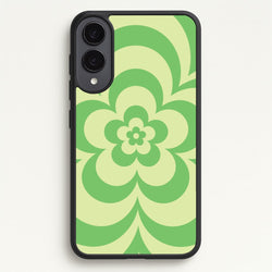 Green Abstract Flower Pattern   - Floral Phone Case for Galaxy S25 Edge