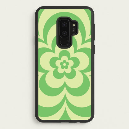 Green Abstract Flower Pattern   - Floral Phone Case for Galaxy S9 Plus
