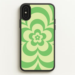 Green Abstract Flower Pattern   - Floral Phone Case for iPhone XS Max