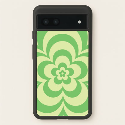 Green Abstract Flower Pattern   - Floral Phone Case for Google Pixel 7a