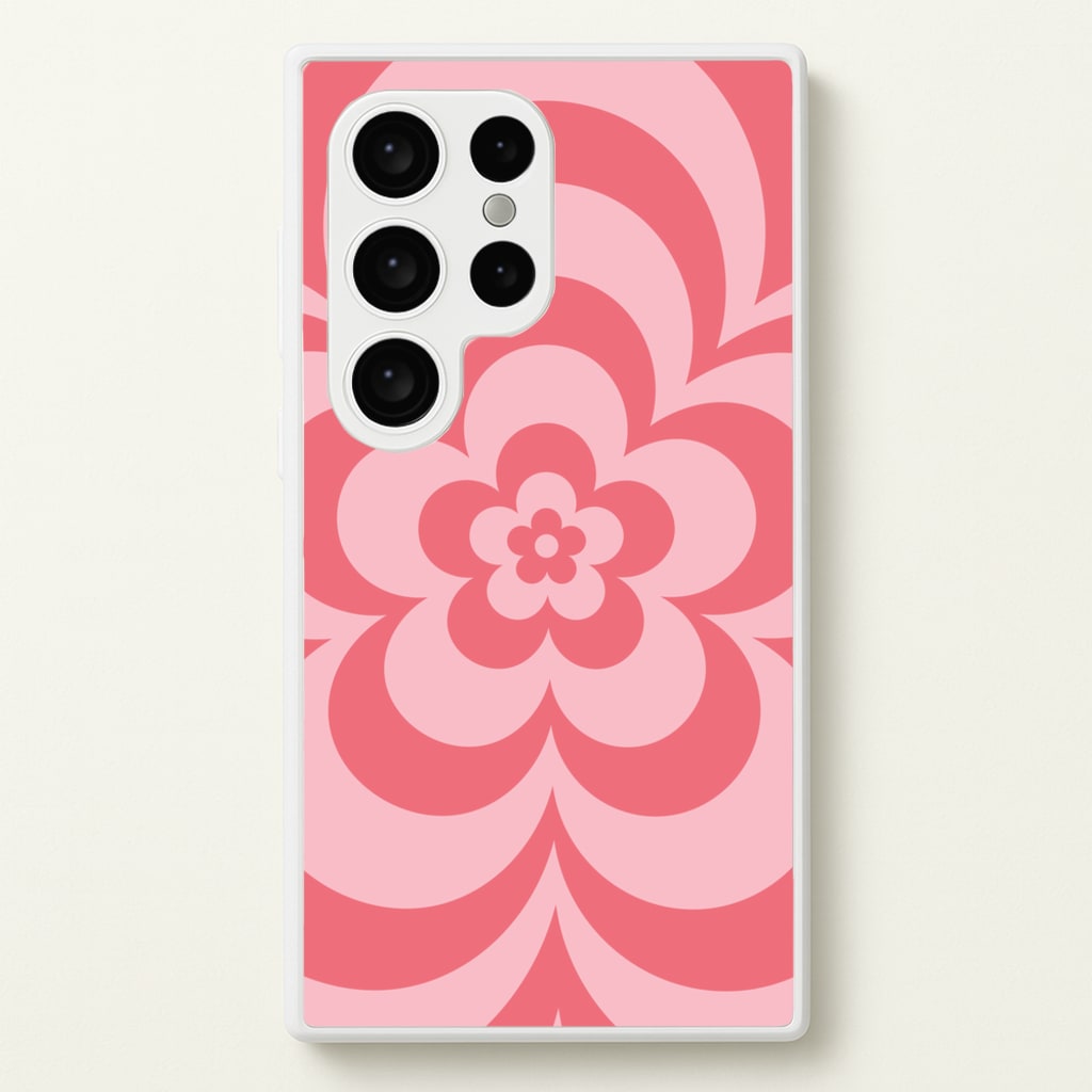Pink Abstract Flower Pattern   - Floral Phone Case for Galaxy S24 Ultra
