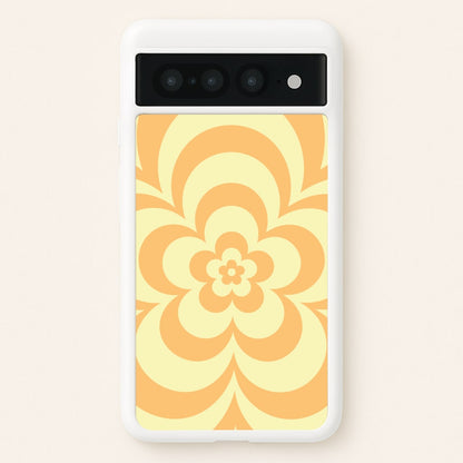 Yellow Abstract Flower Pattern   - Floral Phone Case for Google Pixel 7 Pro