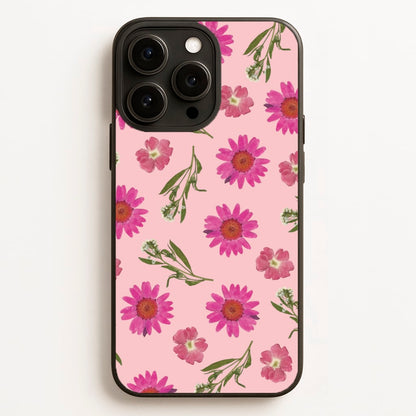 Pressed Pink Flowers Pattern   - Floral Phone Case for iPhone 16 Pro Max