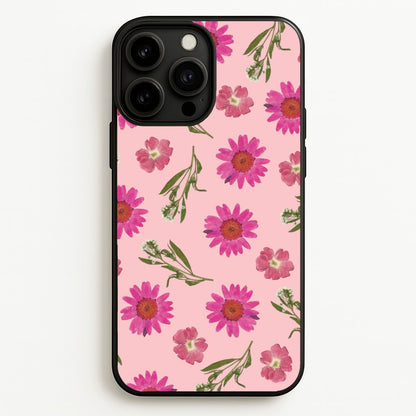 Pressed Pink Flowers Pattern   - Floral Phone Case for iPhone 13 Pro Max