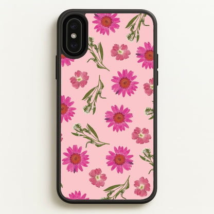 Pressed Pink Flowers Pattern   - Floral Phone Case for iPhone XS Max