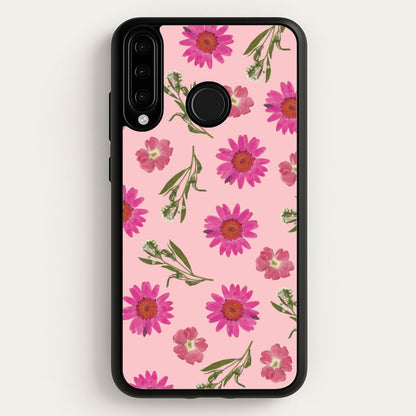 Pressed Pink Flowers Pattern   - Floral Phone Case for Huawei P30 Lite