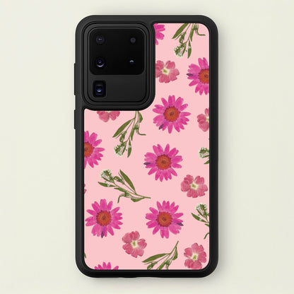 Pressed Pink Flowers Pattern   - Floral Phone Case for Galaxy S20 Ultra