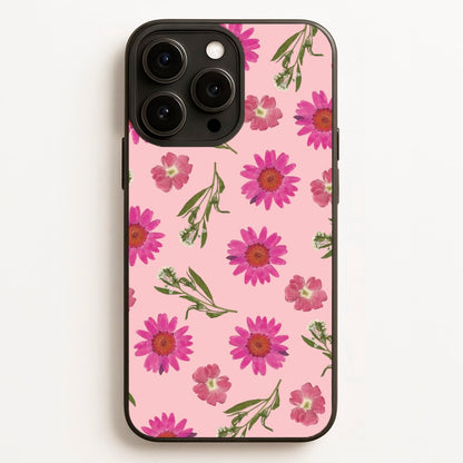Pressed Pink Flowers Pattern   - Floral Phone Case for iPhone 12 Pro Max