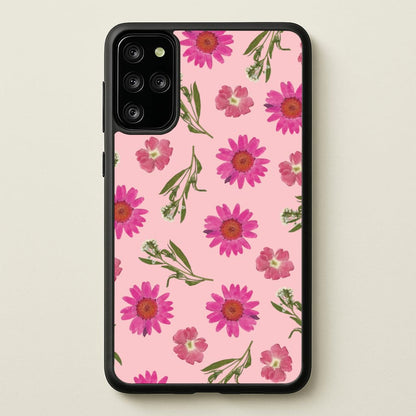 Pressed Pink Flowers Pattern   - Floral Phone Case for Galaxy S20 Plus