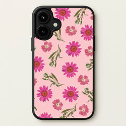 Pressed Pink Flowers Pattern Phone Case for iPhone 17