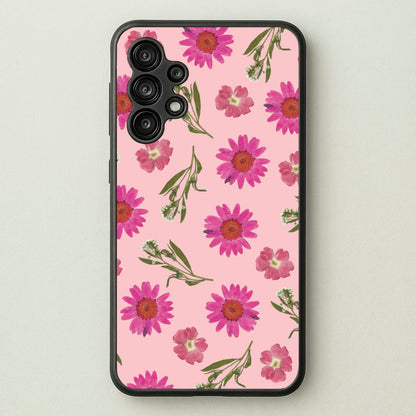 Pressed Pink Flowers Pattern   - Floral Phone Case for Galaxy A13