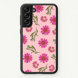 Pressed Pink Flowers Pattern   - Floral Phone Case for Galaxy S22 Plus
