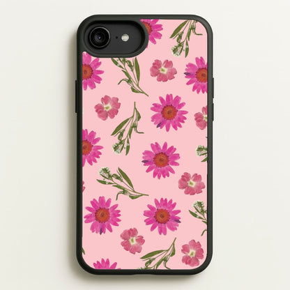 Pressed Pink Flowers Pattern   - Floral Phone Case for iPhone 6 Plus / 7 Plus / 8 Plus