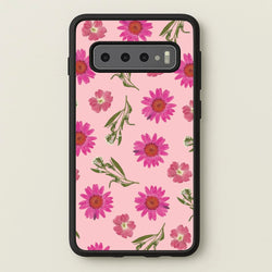 Pressed Pink Flowers Pattern   - Floral Phone Case for Galaxy S10