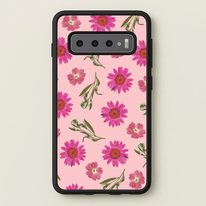 Pressed Pink Flowers Pattern   - Floral Phone Case for Galaxy S10