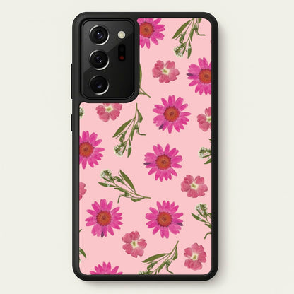 Pressed Pink Flowers Pattern   - Floral Phone Case for Galaxy Note 20 Ultra