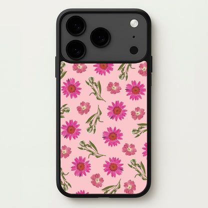 Pressed Pink Flowers Pattern Phone Case for iPhone 17 Pro