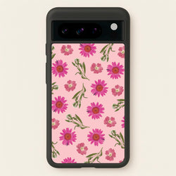 Pressed Pink Flowers Pattern   - Floral Phone Case for Google Pixel 8 Pro