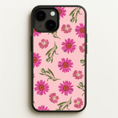 Pressed Pink Flowers Pattern   - Floral Phone Case for iPhone 13