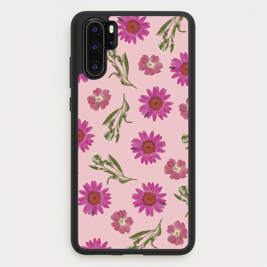 Pressed Pink Flowers Pattern   - Floral Phone Case for Huawei P30 Pro