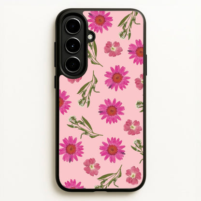 Pressed Pink Flowers Pattern   - Floral Phone Case for Galaxy A56