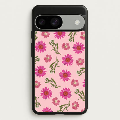 Pressed Pink Flowers Pattern   - Floral Phone Case for Google Pixel 9 / 9 Pro