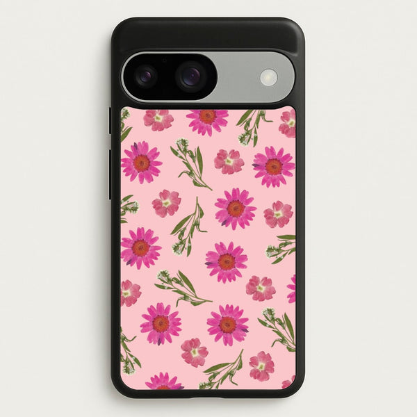 Pressed Pink Flowers Pattern   - Floral Phone Case for Google Pixel 9 / 9 Pro