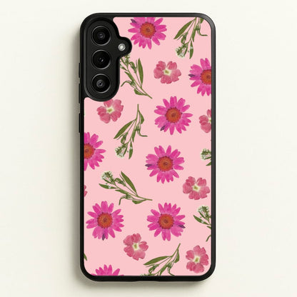 Pressed Pink Flowers Pattern   - Floral Phone Case for Galaxy A36