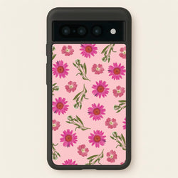 Pressed Pink Flowers Pattern   - Floral Phone Case for Google Pixel 7 Pro