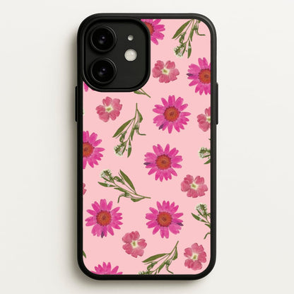 Pressed Pink Flowers Pattern   - Floral Phone Case for iPhone 11