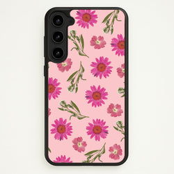 Pressed Pink Flowers Pattern   - Floral Phone Case for Galaxy S23 Plus