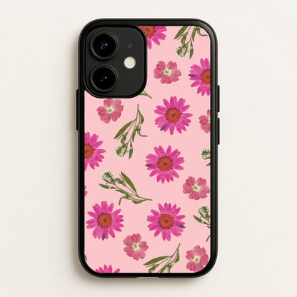 Pressed Pink Flowers Pattern   - Floral Phone Case for iPhone 12 Mini