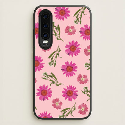 Pressed Pink Flowers Pattern   - Floral Phone Case for Huawei P30