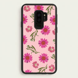Pressed Pink Flowers Pattern   - Floral Phone Case for Galaxy S9 Plus