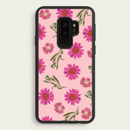 Pressed Pink Flowers Pattern   - Floral Phone Case for Galaxy S9 Plus
