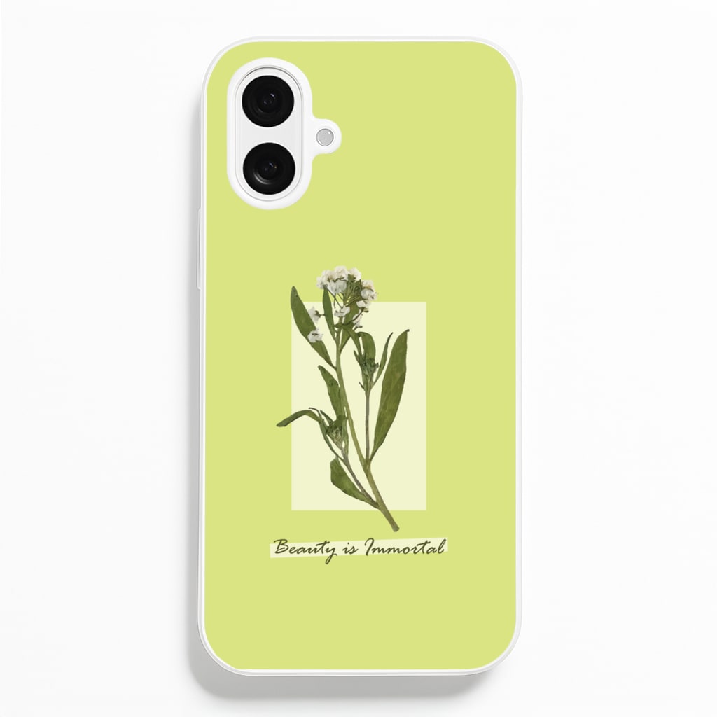 Beauty Is Immortal Press Flower  - Floral Phone Case for iPhone 16 Plus